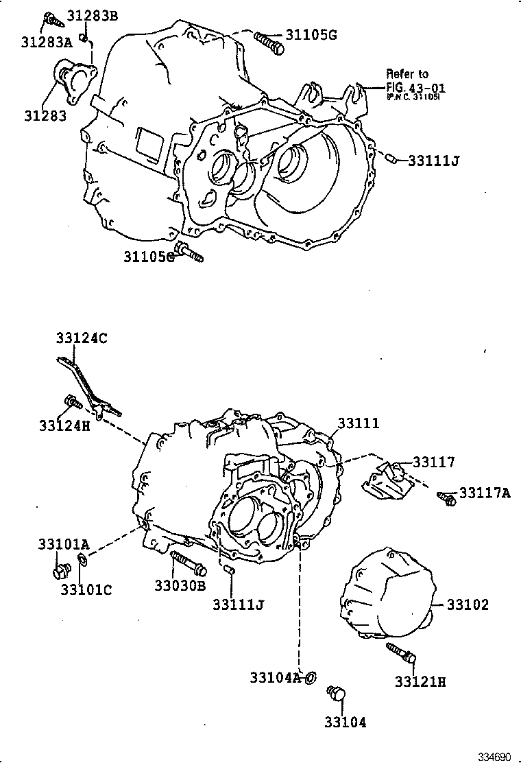 33102-33020 COVER SUB-ASSY, MANUAL TRANSMISSION CASE product image