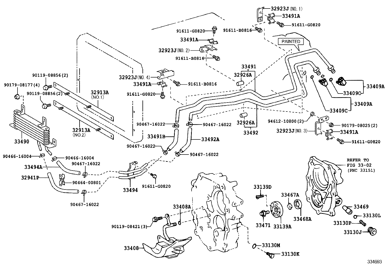 32941-36080 HOSE, NO.1 (FOR MANUAL TRANSMISSION OIL COOLER TUBE) product image