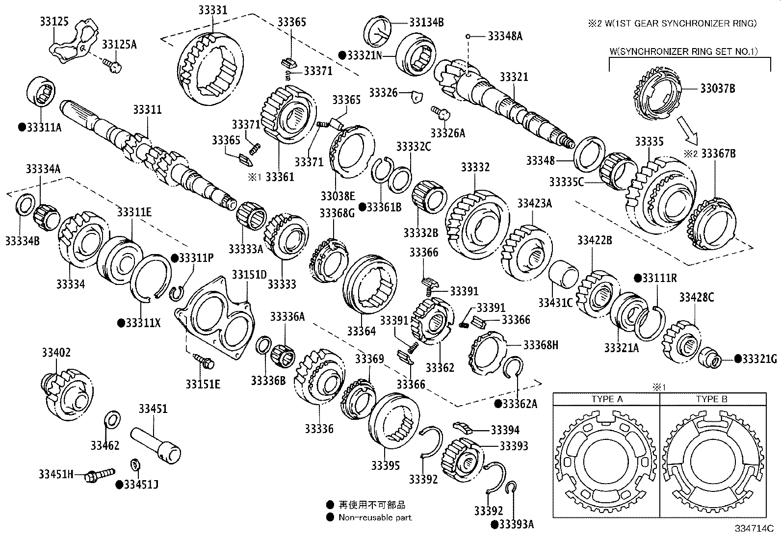 33037-0D100 RING SET, SYNCHRONIZER, NO.1 product image