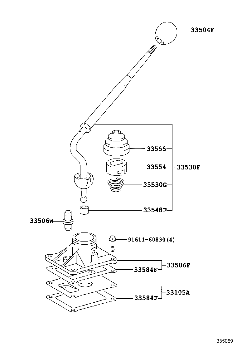 33530-60281 LEVER ASSY, SHIFT (FOR FLOOR SHIFT) product image
