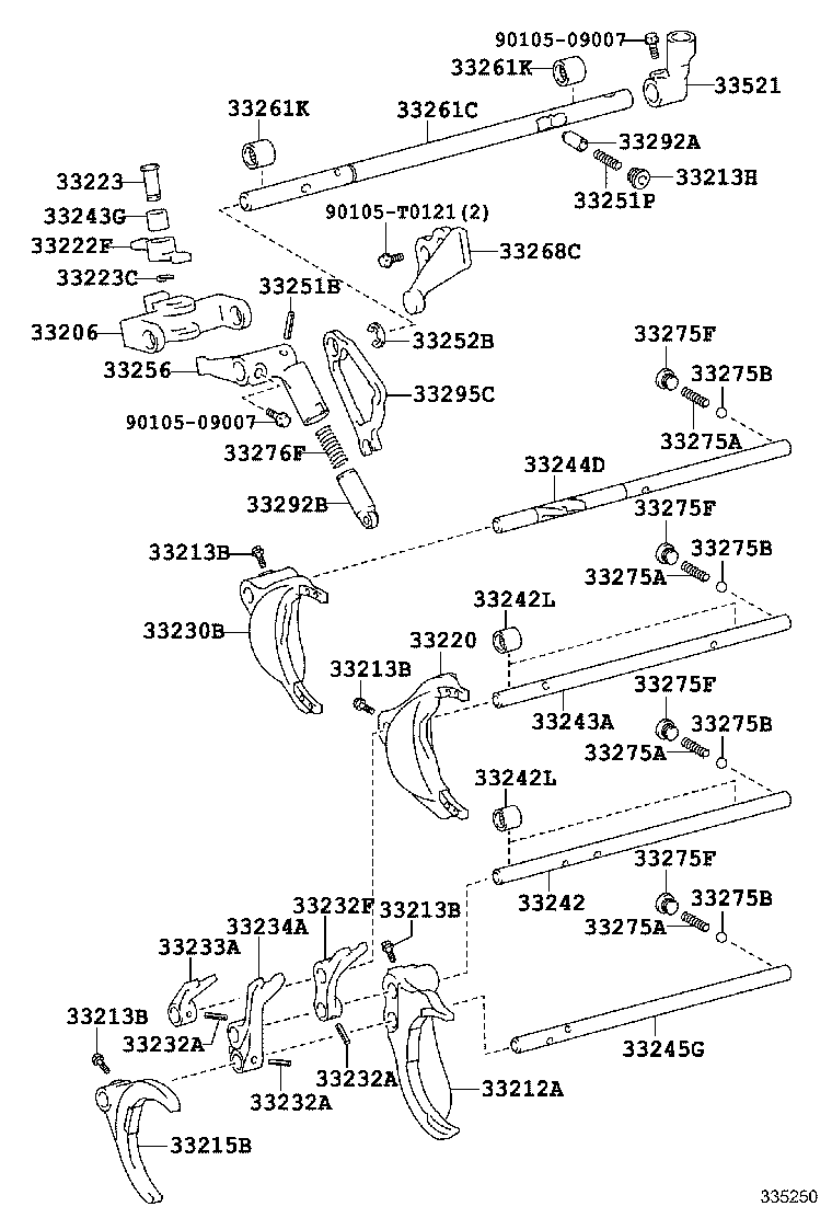 33261-35150 SHAFT, SHIFT & SELECT LEVER product image