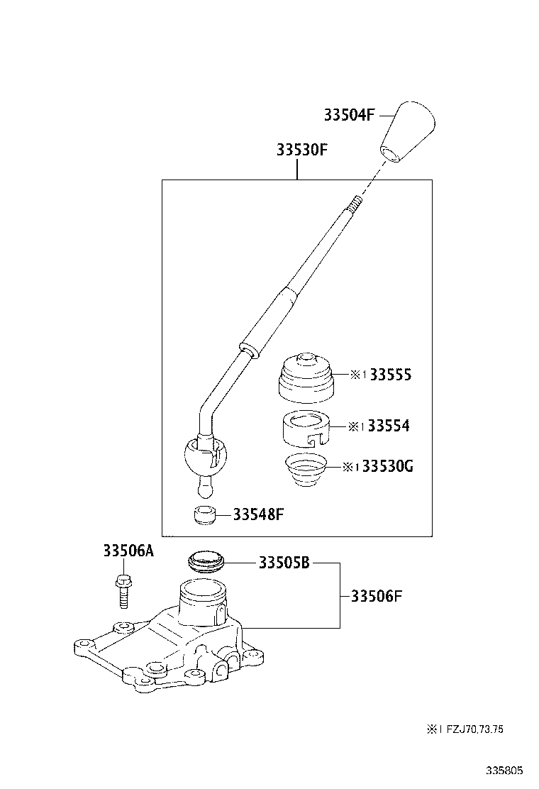 33530-60281 LEVER ASSY, SHIFT (FOR FLOOR SHIFT) product image