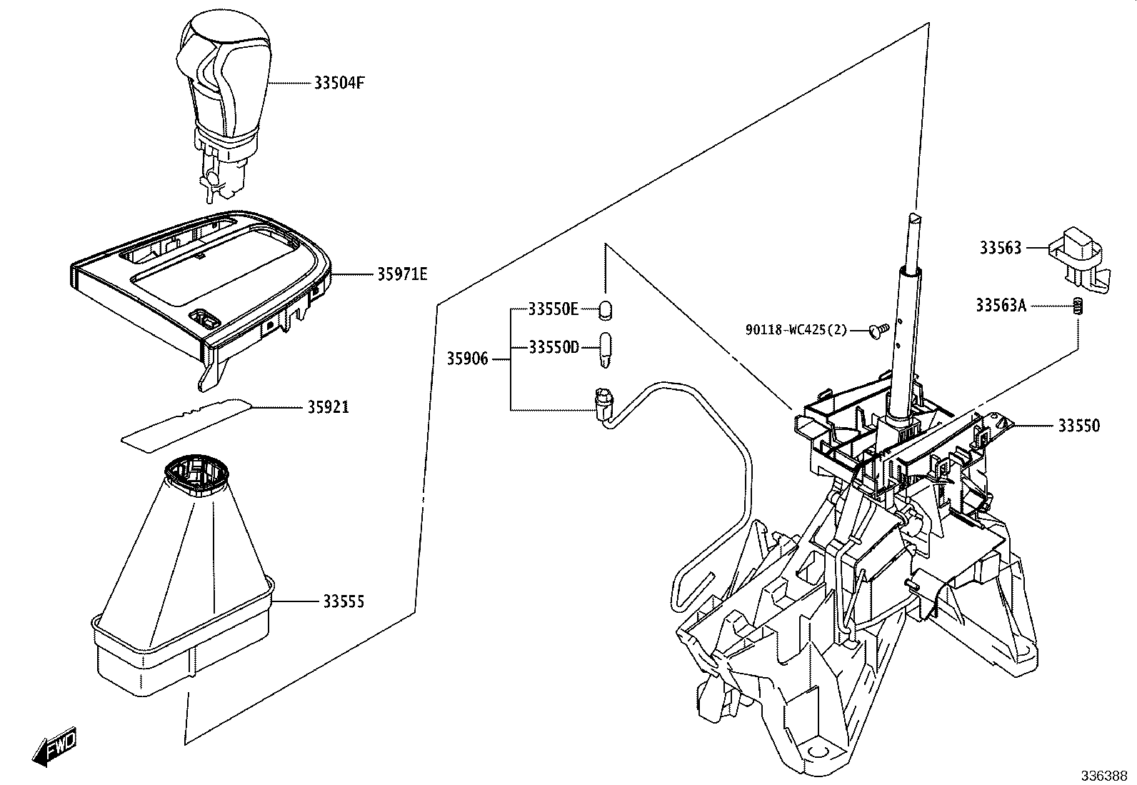 33504-WC005 KNOB SUB-ASSY, SHIFT LEVER product image