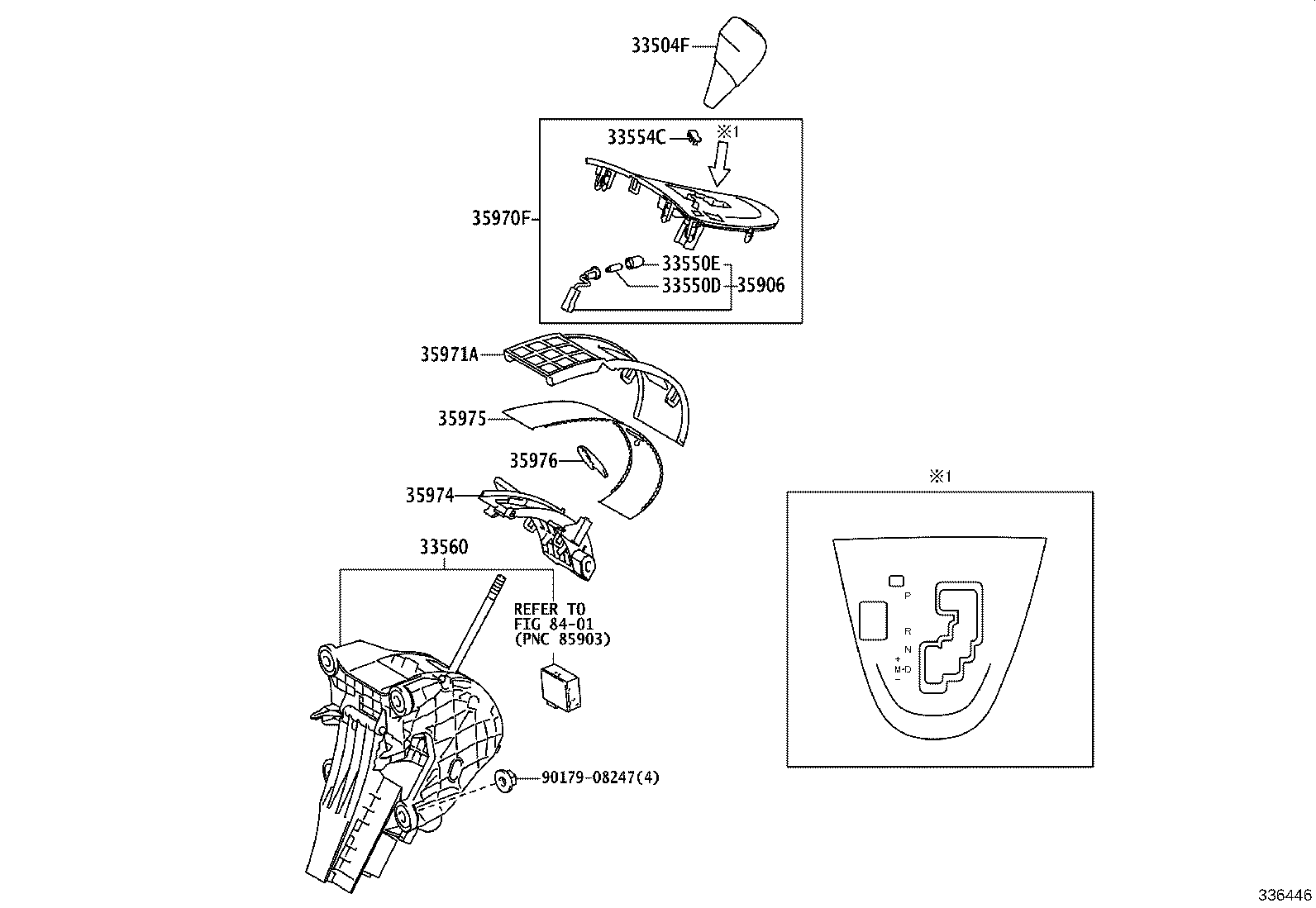33504-0F070 KNOB SUB-ASSY, SHIFT LEVER product image