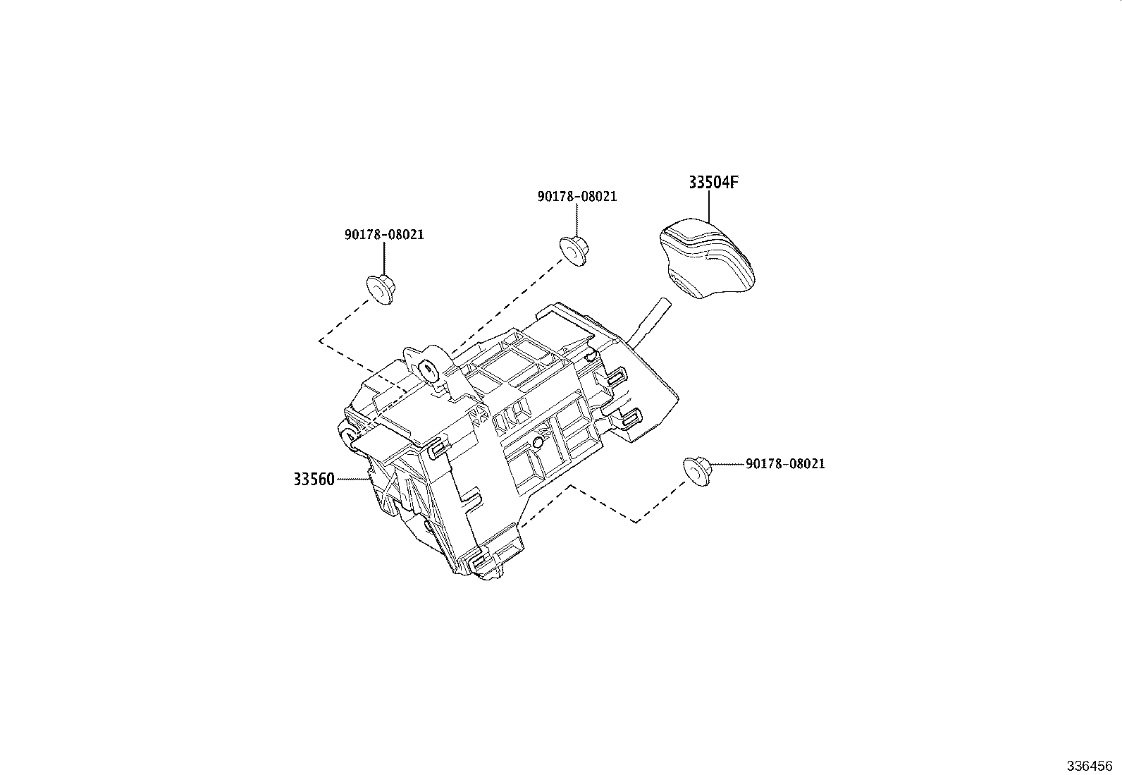 33504-62060 KNOB SUB-ASSY, SHIFT LEVER product image