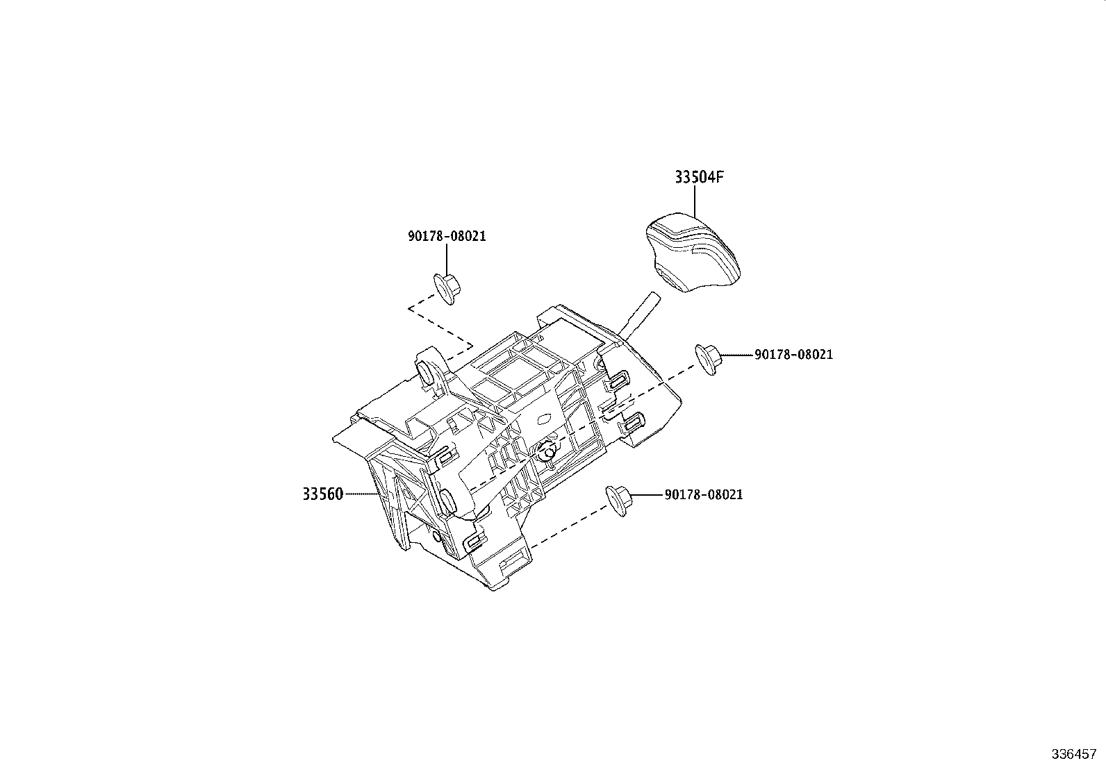 33504-62060 KNOB SUB-ASSY, SHIFT LEVER product image