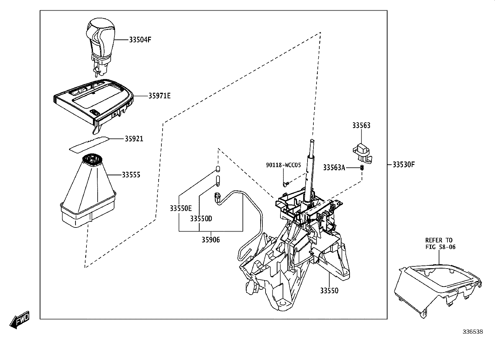 33504-WC008 KNOB SUB-ASSY, SHIFT LEVER product image