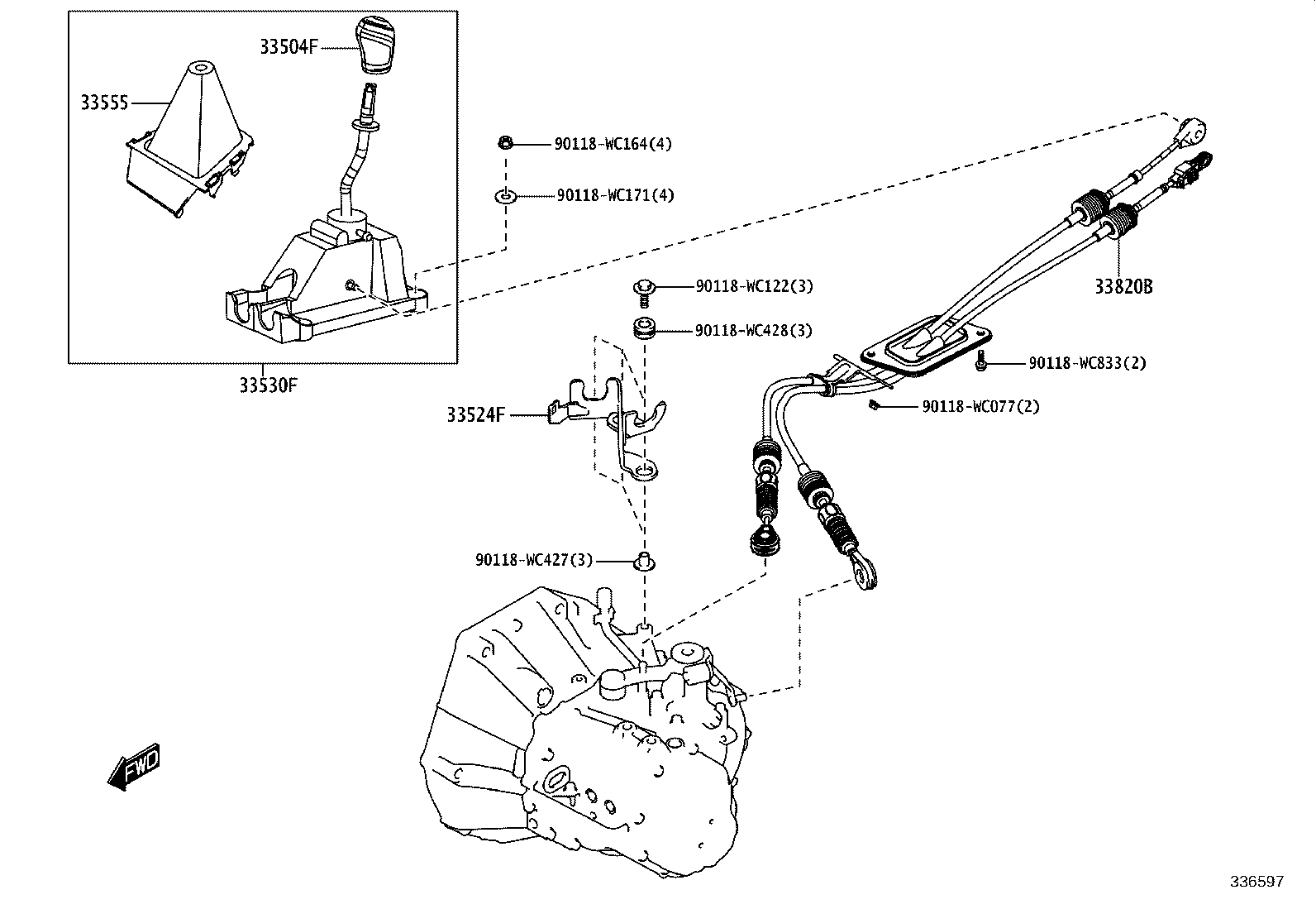 33504-WC008 KNOB SUB-ASSY, SHIFT LEVER product image
