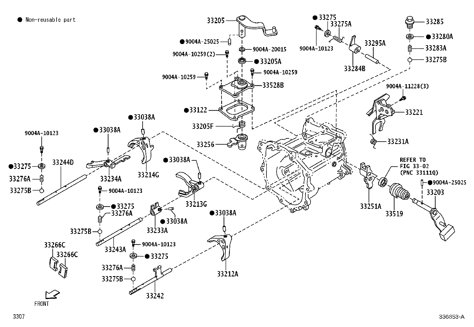 33203-BZ060 SHAFT SUB-ASSY, SHIFT LEVER, NO.1 product image