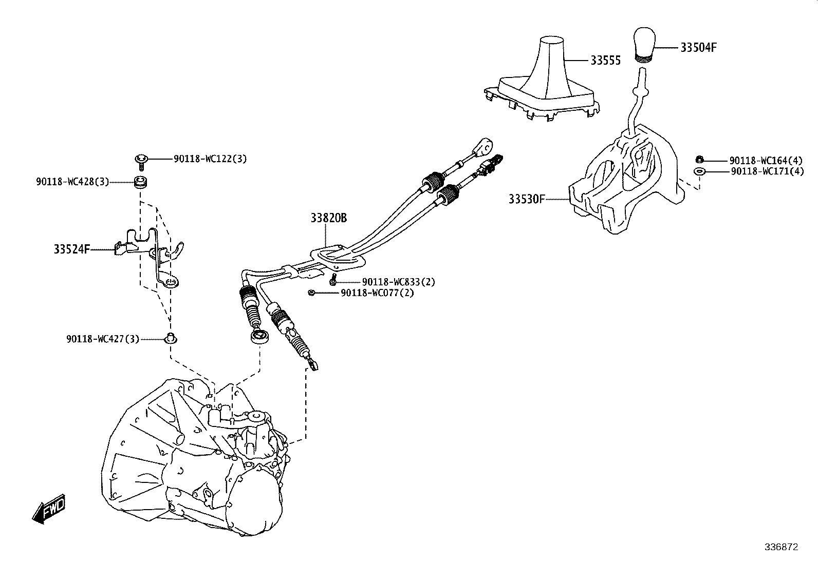 33504-WC011 KNOB SUB-ASSY, SHIFT LEVER product image