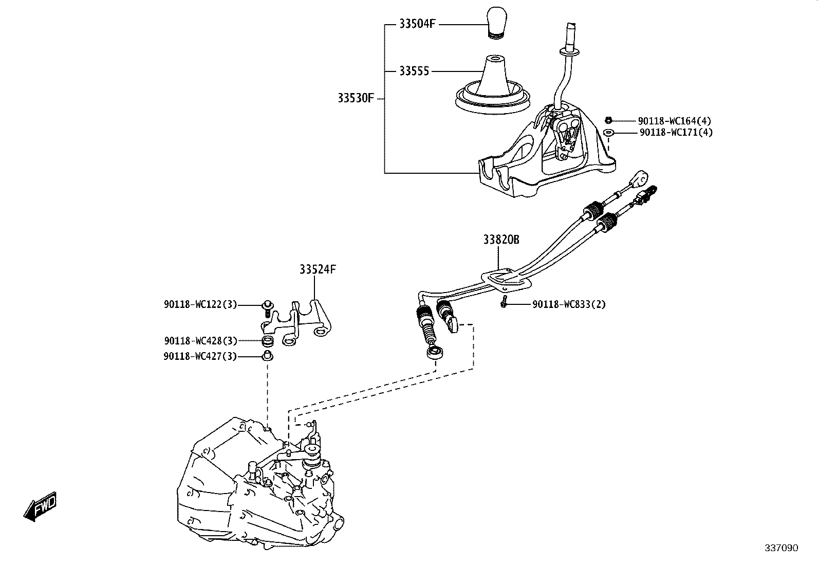 33530-WC035 LEVER ASSY, SHIFT (FOR FLOOR SHIFT) product image