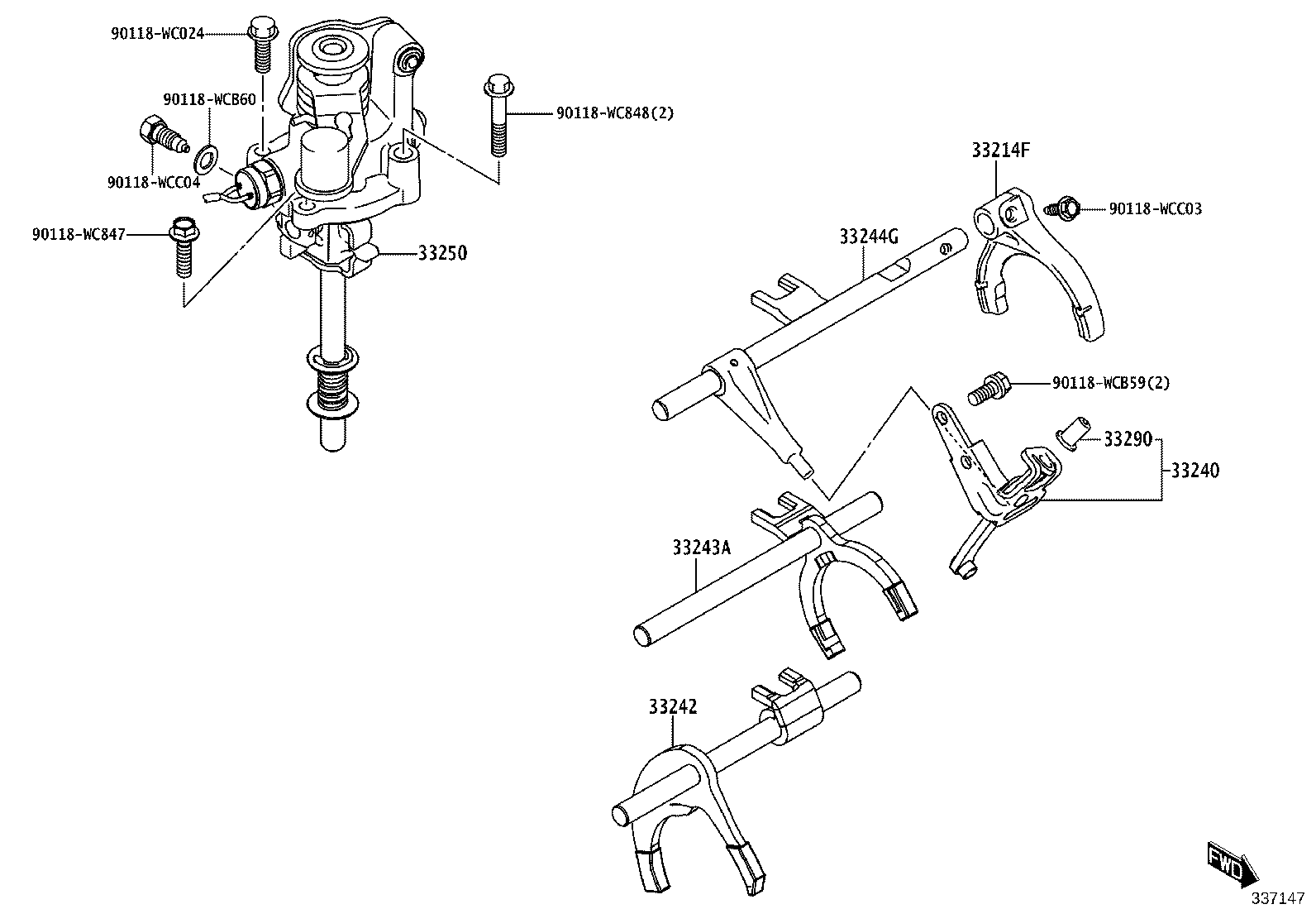 33221-WC003 BRACKET ASSY, REVERSE SHIFT ARM product image