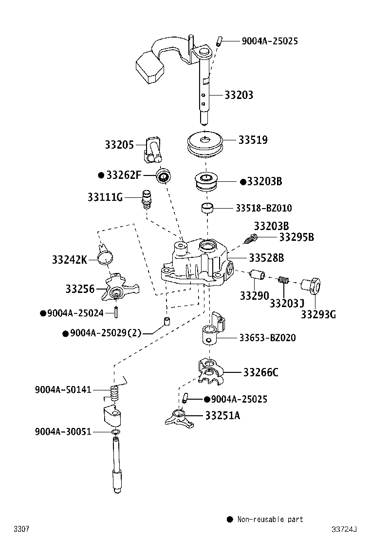 33242-BZ031 SHAFT, GEAR SHIFT FORK, NO.1 product image