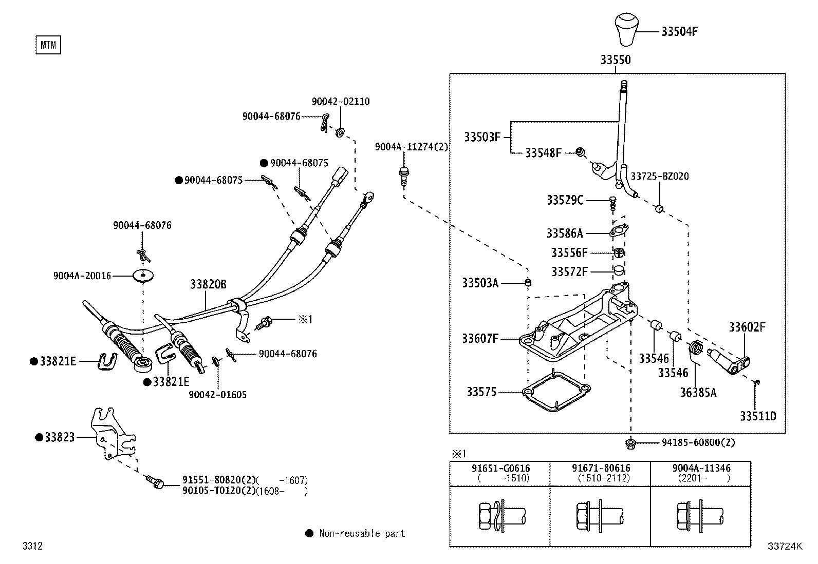 33524-BZ030 BRACKET, TRANSMISSION CONTROL CABLE, NO.1 product image