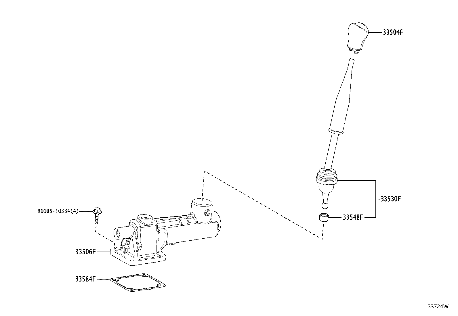 33570-04010 RETAINER SUB-ASSY, CONTROL SHIFT LEVER (FOR FLOOR SHIFT) product image
