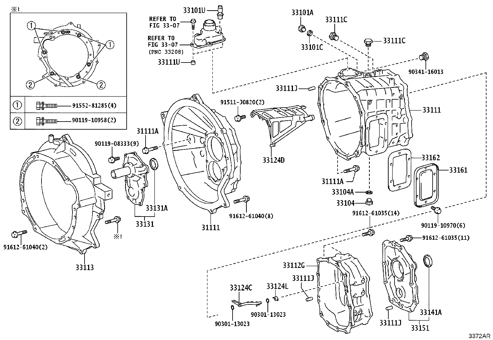 33017-36090 RETAINER, OUTPUT SHAFT REAR BEARING(MTM) product image