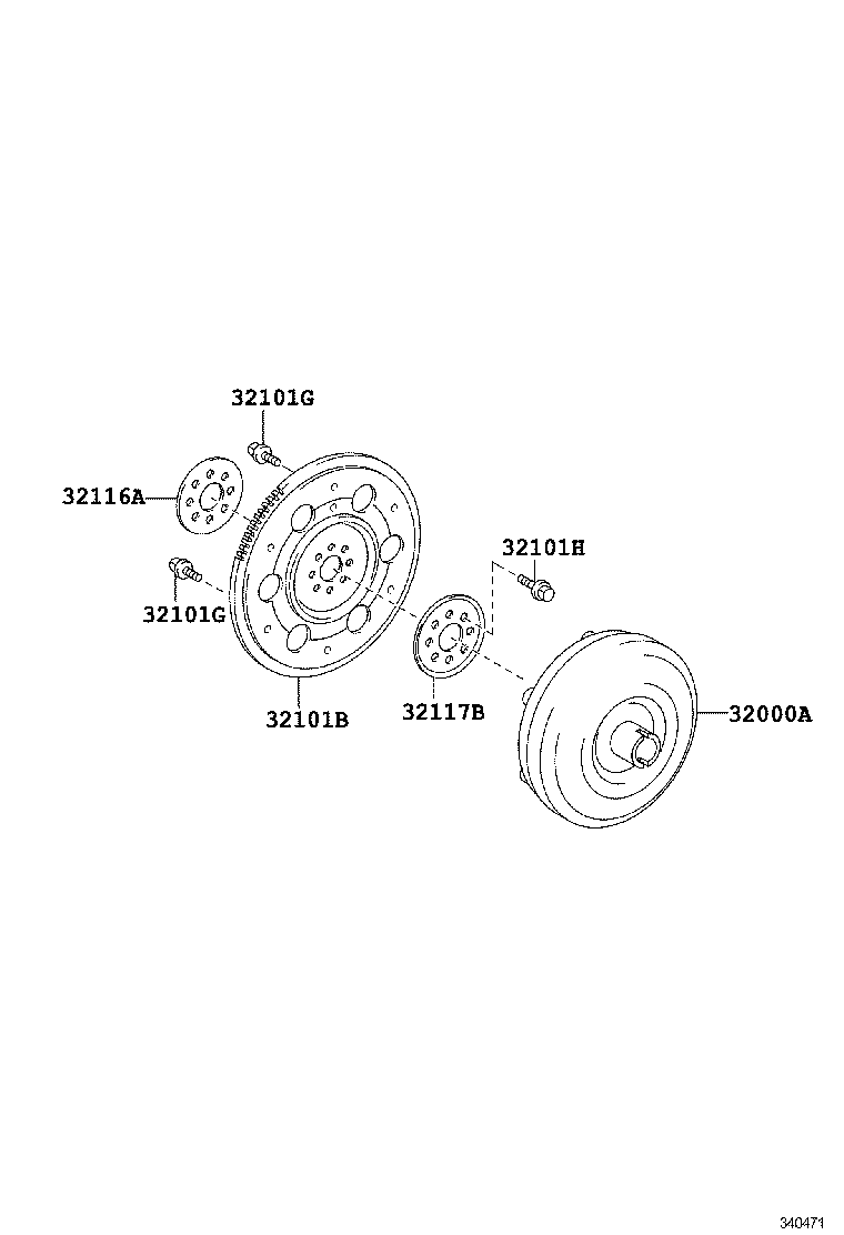 32101-0R010 GEAR SUB-ASSY, DRIVE PLATE & RING product image