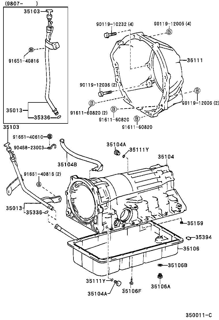 35013-60140 TUBE SUB-ASSY, TRANSMISSION OIL FILLER product image