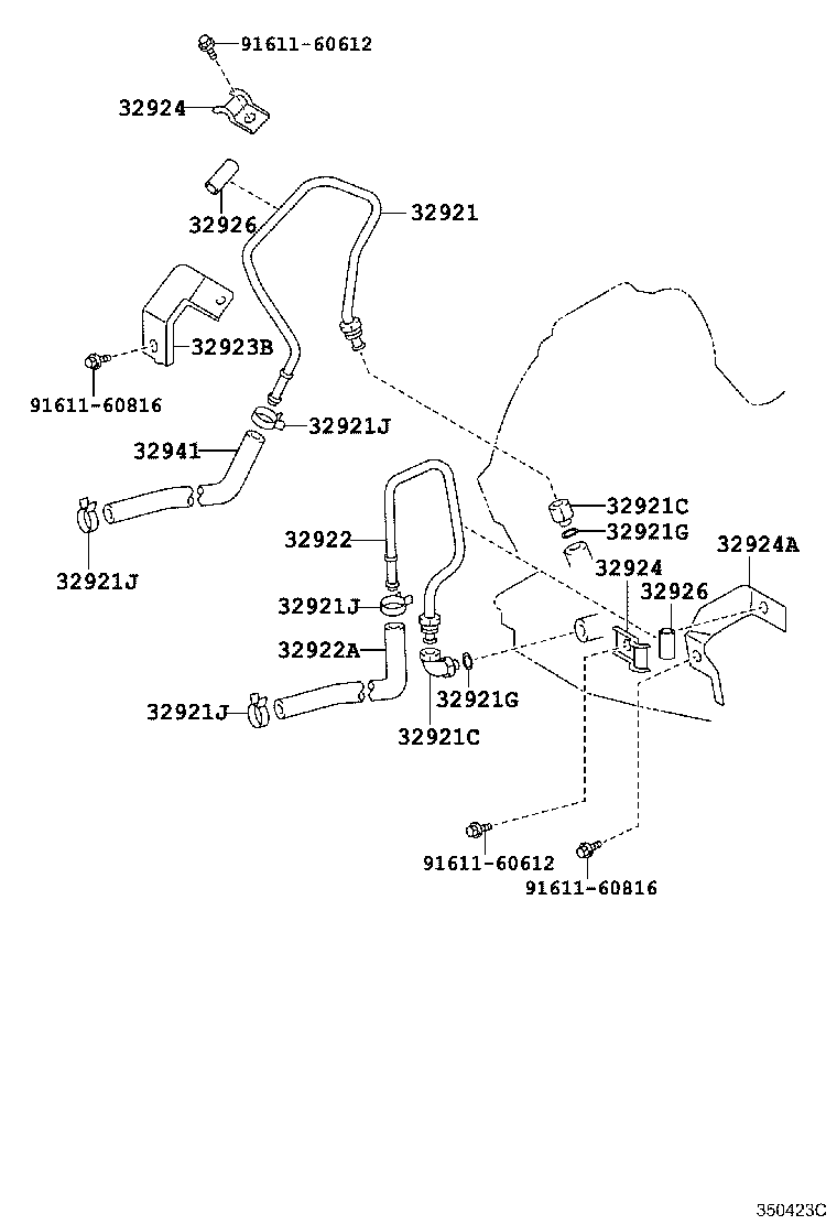 32923-12230 CLAMP, AUTOMATIC TRANSMISSION OIL COOLER TUBE, NO.1 product image