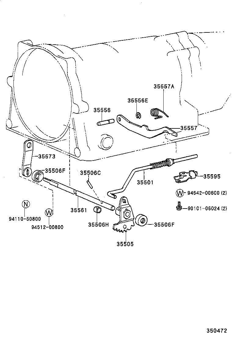 35573-26060 LEVER, TRANSMISSION CONTROL SHAFT, LH product image