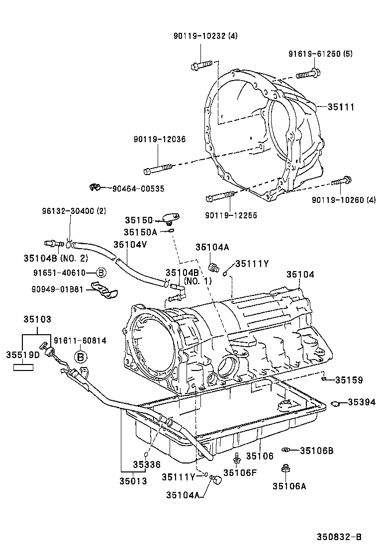 35013-22340 TUBE SUB-ASSY, TRANSMISSION OIL FILLER product image