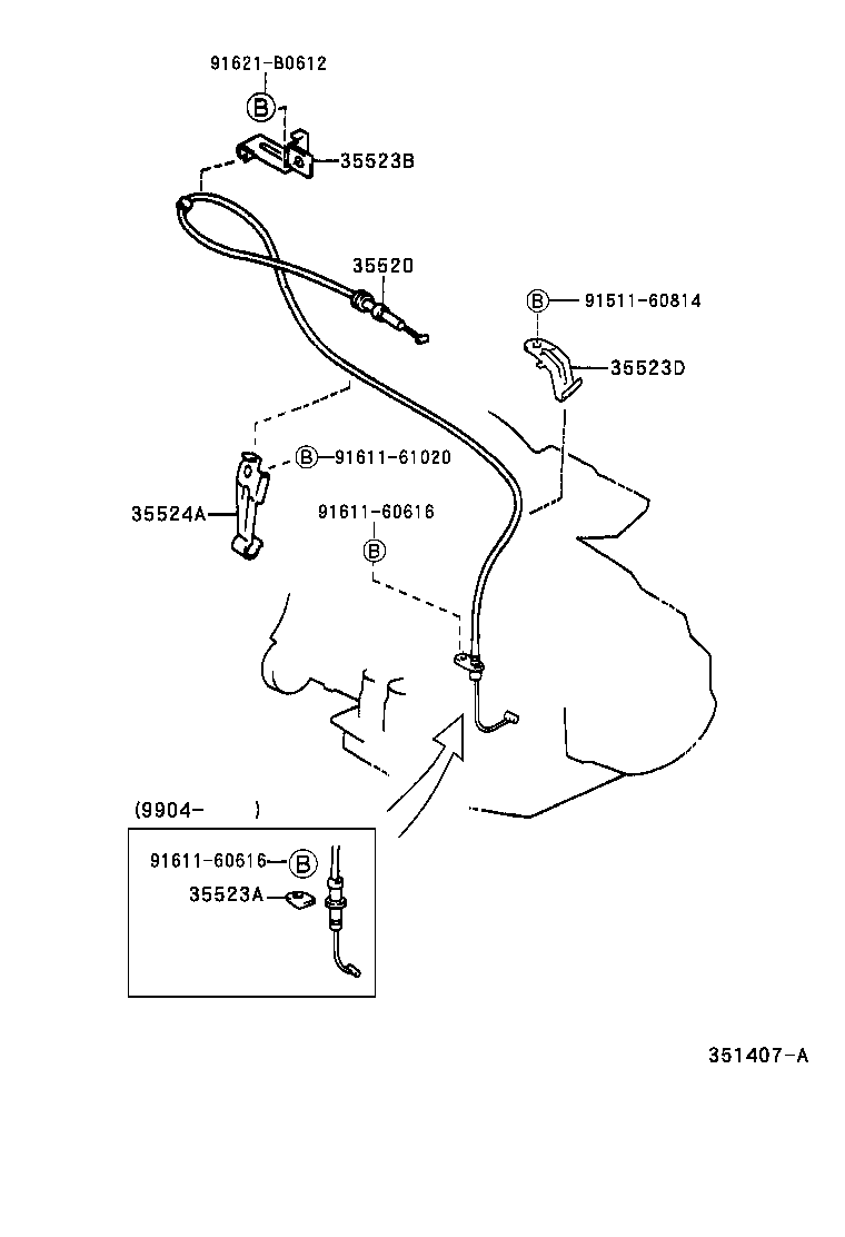 35520-20630 CABLE ASSY, THROTTLE product image