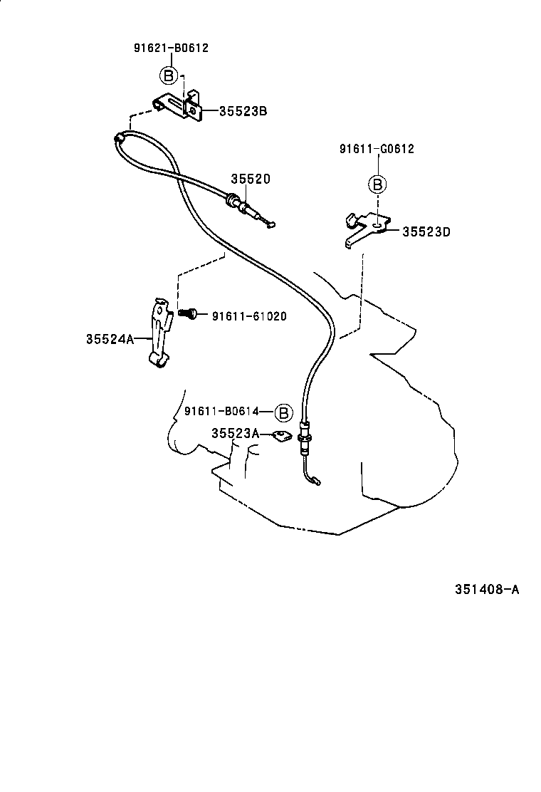 35520-20630 CABLE ASSY, THROTTLE product image