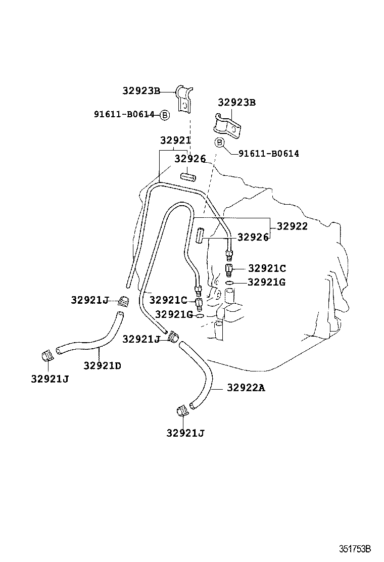 32922-52080 TUBE, OIL COOLER OUTLET, NO.1 product image