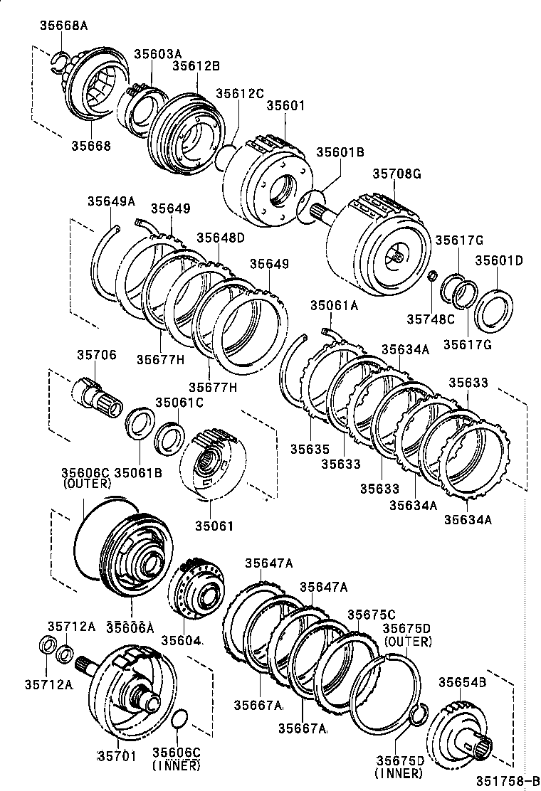 35606-52010 PISTON SUB-ASSY, DIRECT CLUTCH product image