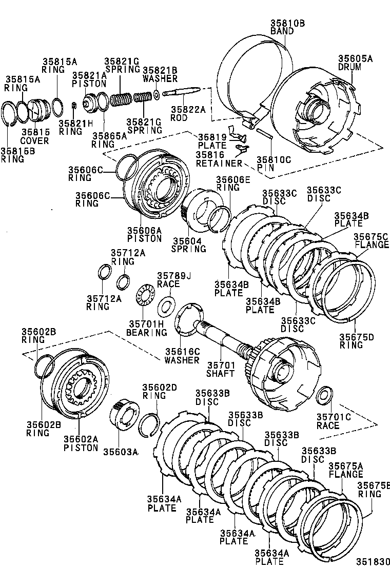 35602-21020 PISTON SUB-ASSY, FORWARD CLUTCH product image