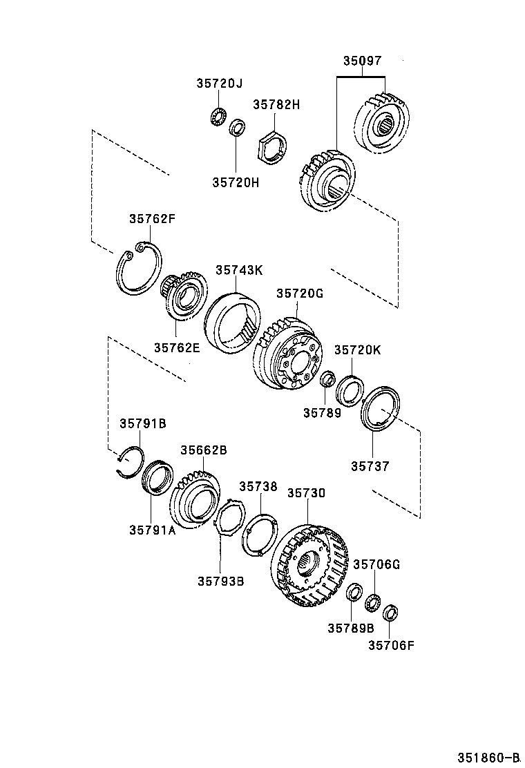 35730-52010 GEAR ASSY, REAR PLANETARY SUN product image