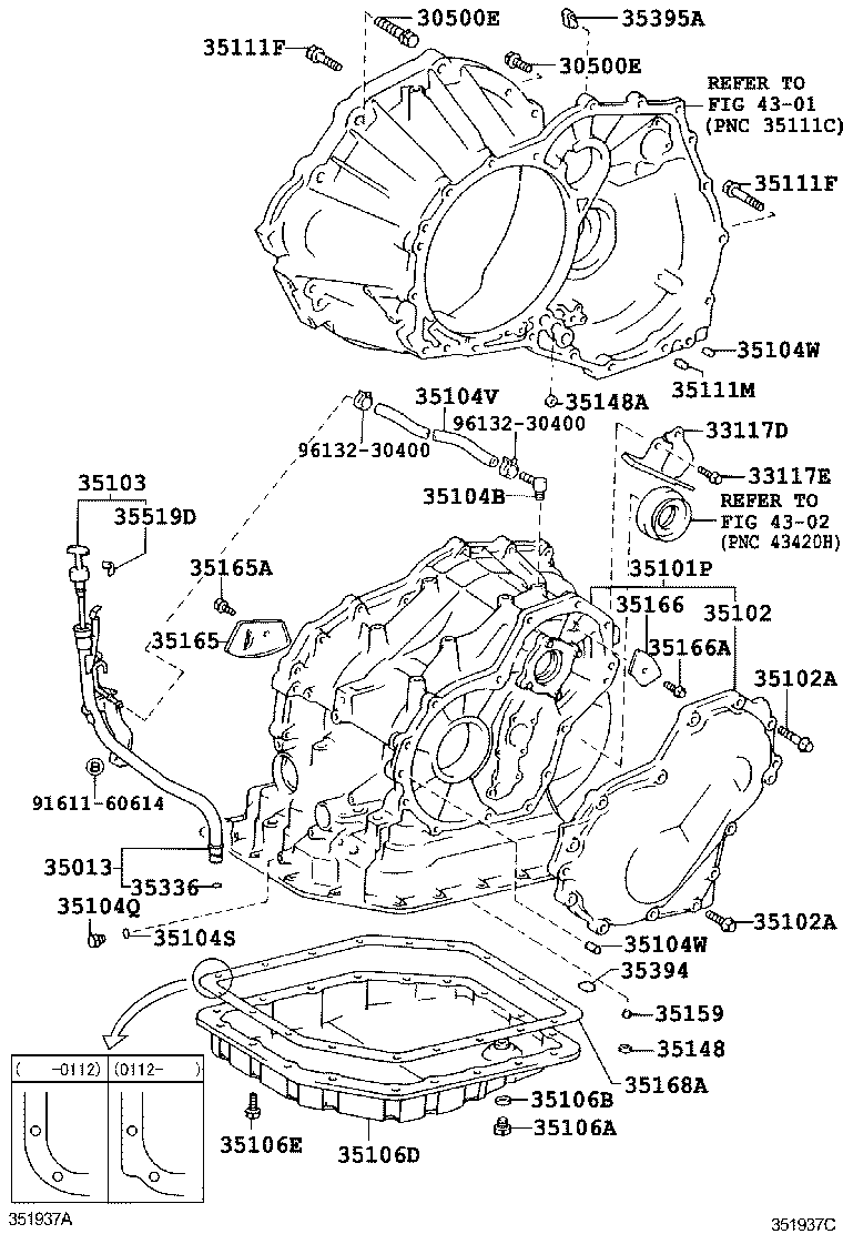 35101-12073 CASE & COVER SUB-ASSY, TRANSAXLE product image