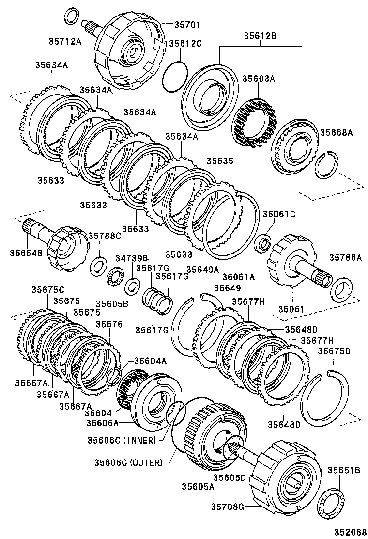 35610-52040 CLUTCH ASSY, FRONT MULTIPLE DISC product image