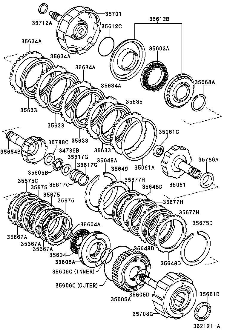 34612-33020 PISTON, OVERDRIVE DIRECT CLUTCH product image