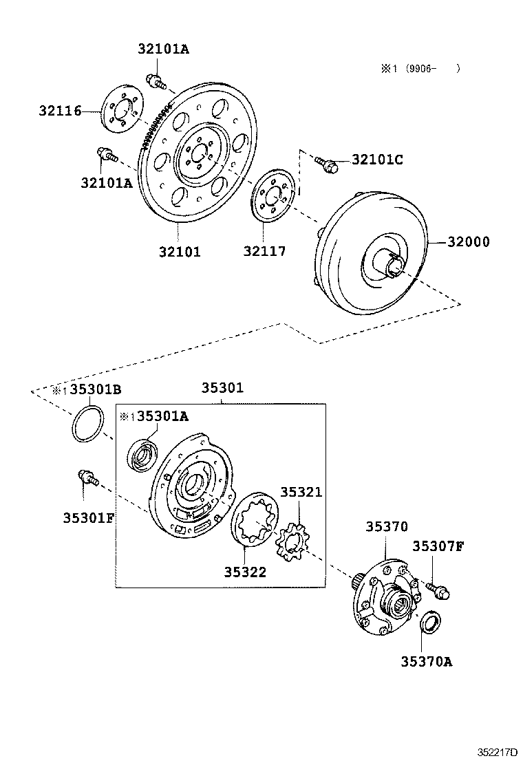 32111-52010 GEAR SUB-ASSY, DRIVE PLATE & RING product image