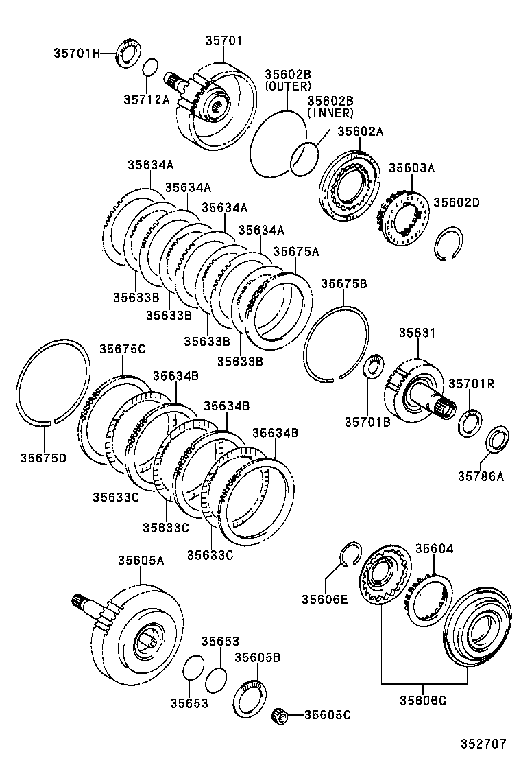 35602-21010 PISTON SUB-ASSY, FORWARD CLUTCH product image