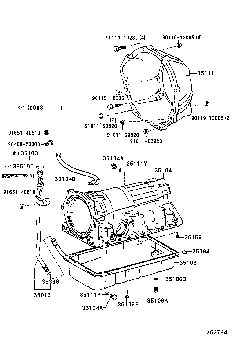 35104-60170 CASE SUB-ASSY, AUTOMATIC TRANSMISSION product image