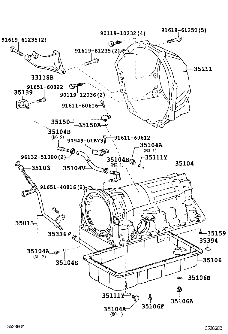35013-60140 TUBE SUB-ASSY, TRANSMISSION OIL FILLER product image