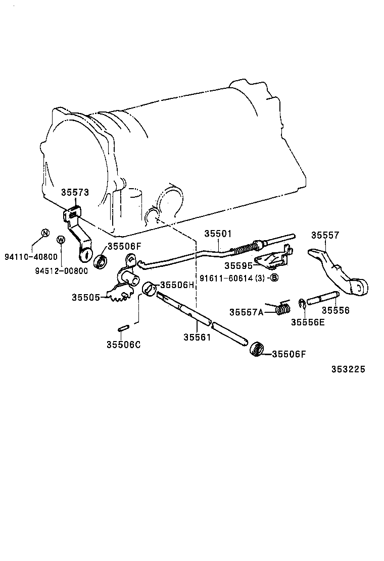 35573-26060 LEVER, TRANSMISSION CONTROL SHAFT, LH product image