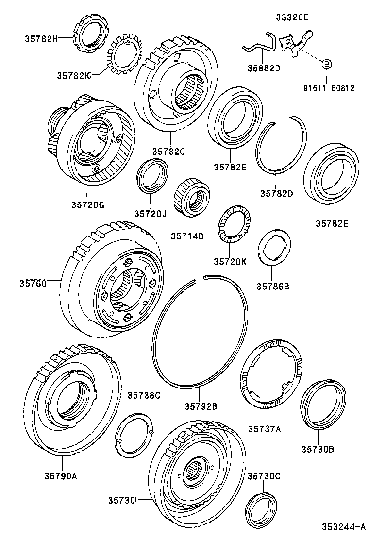 35730-52020 GEAR ASSY, REAR PLANETARY SUN product image