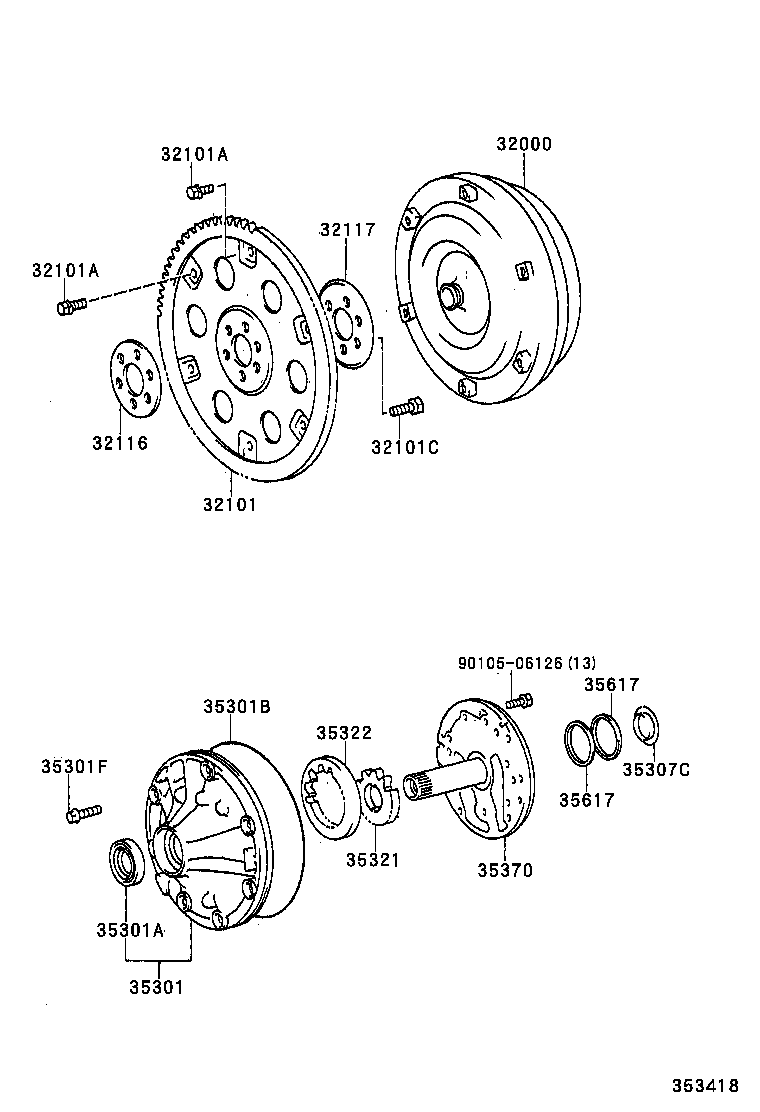 32111-60050 GEAR SUB-ASSY, DRIVE PLATE & RING product image