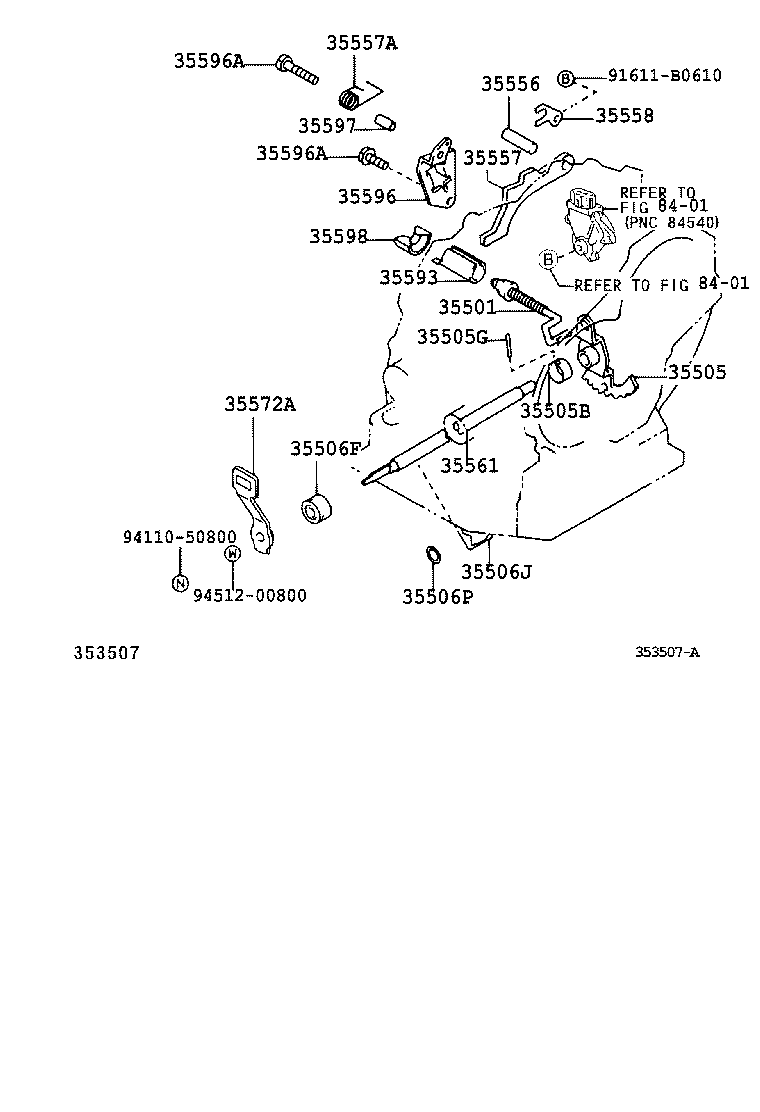35561-12040 SHAFT, MANUAL VALVE LEVER product image