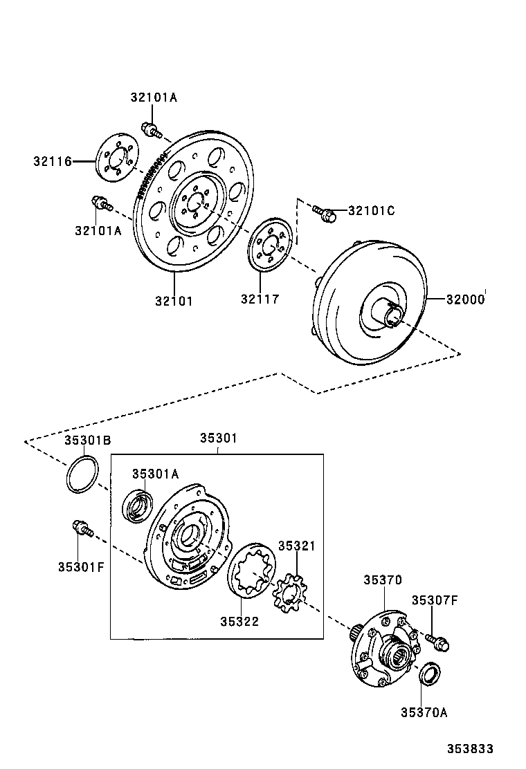 32111-52030 GEAR SUB-ASSY, DRIVE PLATE & RING product image