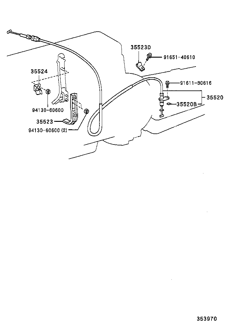 35572-35030 LEVER, TRANSMISSION CONTROL SHAFT, RH product image