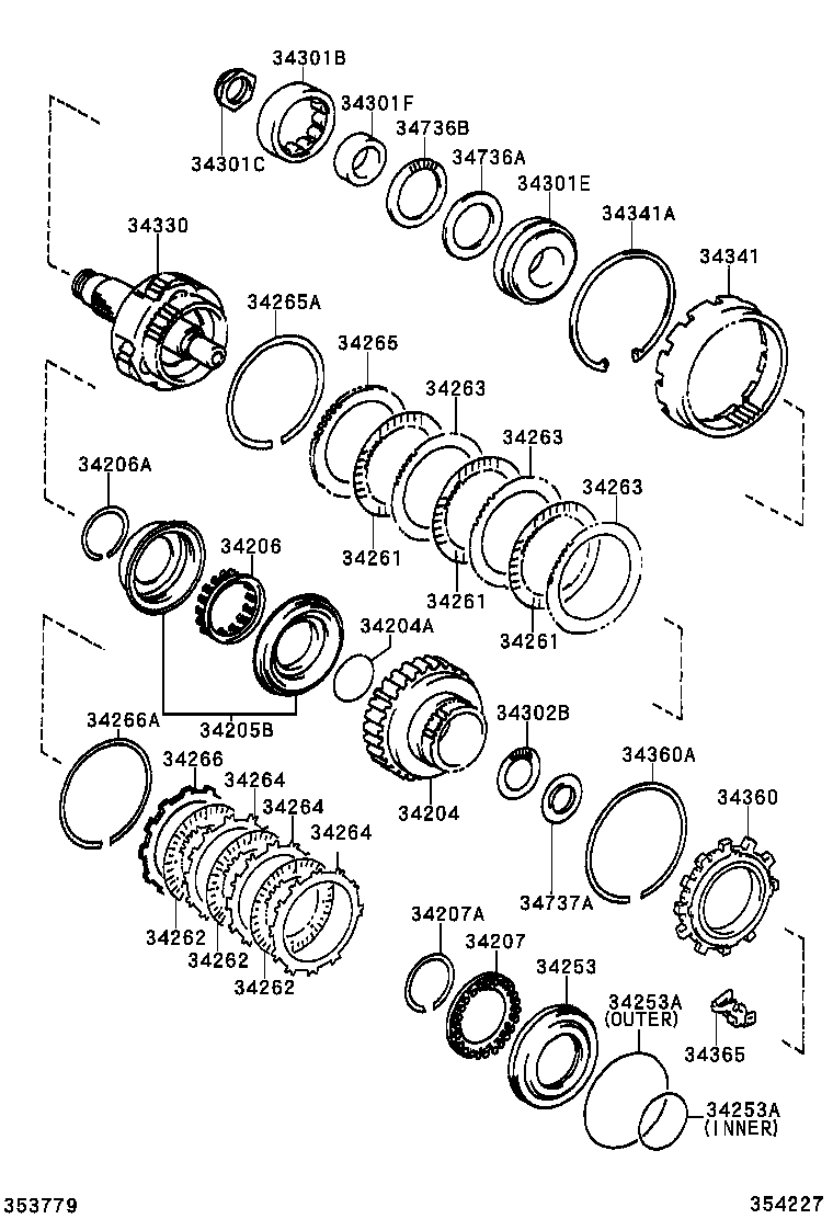 34261-28040 DISC, UNDERDRIVE CLUTCH, NO.1 product image