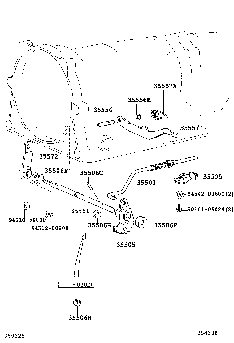 35572-28080 LEVER, TRANSMISSION CONTROL SHAFT, RH product image