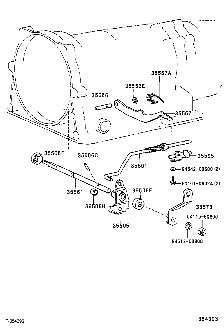 35573-25060 LEVER, TRANSMISSION CONTROL SHAFT, LH product image