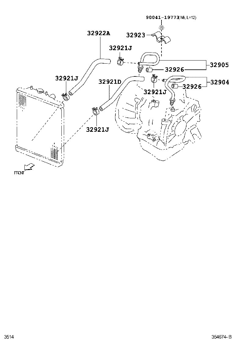 32941-B1011 HOSE(FOR OIL COOLER INLET) product image