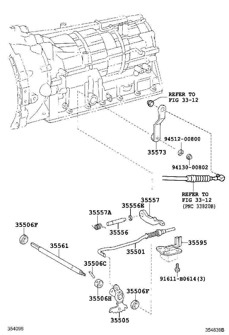 35573-25060 LEVER, TRANSMISSION CONTROL SHAFT, LH product image