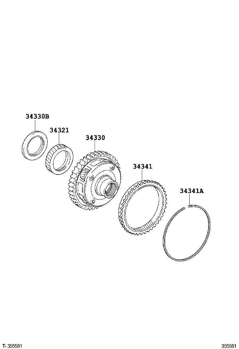 34204-06010 DRUM SUB-ASSY, UNDERDRIVE CLUTCH product image